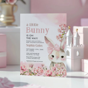 Invitation Un petit lapin est sur le Baby shower Way