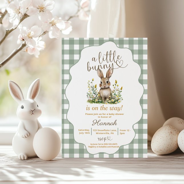 Invitation Un petit lapin est sur le chemin du baby shower de (Créateur téléchargé)