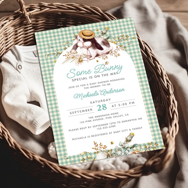 Invitation Un Petit Lapin Spécial Sur Le Chemin Baby shower B (Créateur téléchargé)