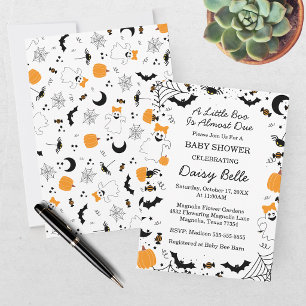 Invitation Un petit lutin est presque là Fille orange Baby Sh