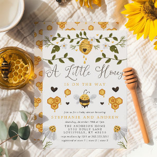 Invitation Un petit miel est en route Fête de bébé abeille