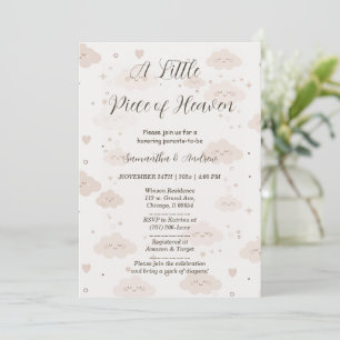 Invitation Un petit morceau du Baby shower du Ciel