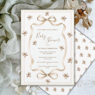 Invitation Un petit oiseau m'a dit Ruban vintage Baby Shower