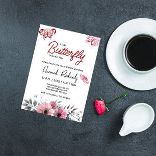 Invitation Un Petit Papillon Est En Chemin De Baby shower
