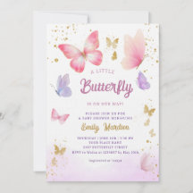 Un petit papillon mignon Boho rose Baby shower fil
