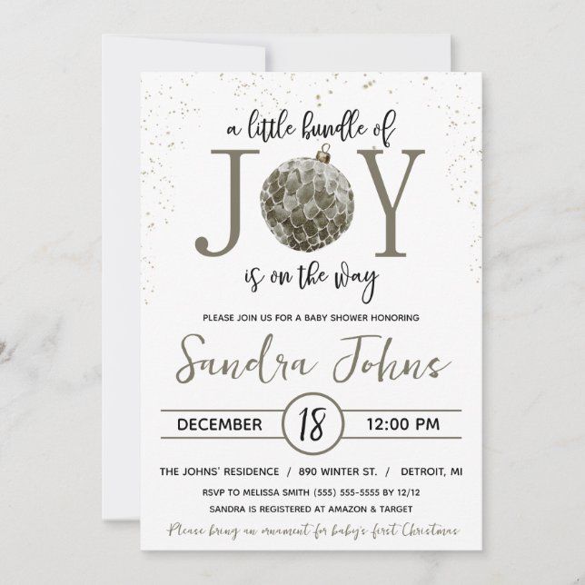 Invitation Un petit paquet de joie est sur le chemin Baby sho (Devant)