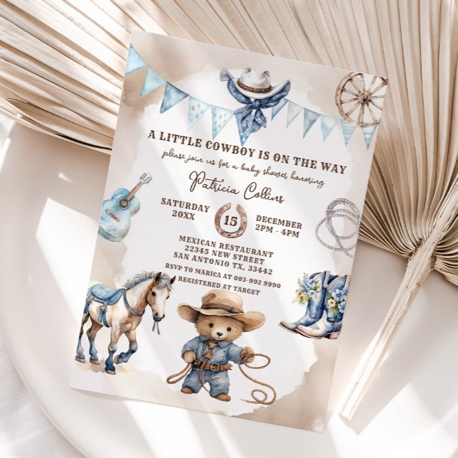 Invitation Un petit pays de cowboy Baby shower occidental sau (Créateur téléchargé)
