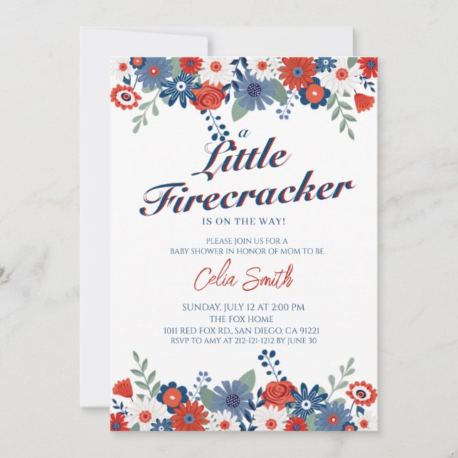 Invitation Un petit pétard est sur le Baby shower (Devant)