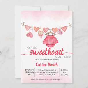 Invitation Un petit petit Baby shower amoureux de Valentine