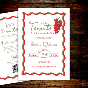 Invitation Un petit plant de tomate pousse sur la vigne, tout