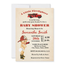 Un petit pompier est sur son chemin Baby shower