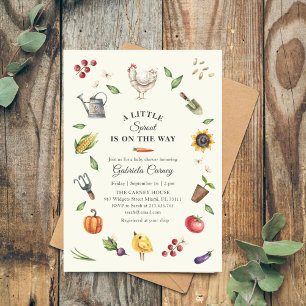 Invitation Un petit pousse arrive   Baby Shower rustique