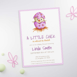 Invitation Un petit poussin est sur le point de Hatch Pink Ba