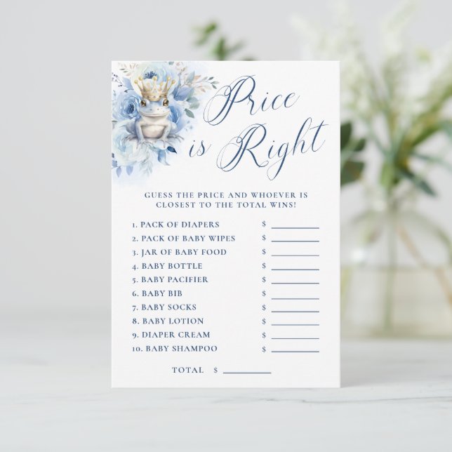 Invitation Un Petit Prince Bleu Royal Douche Prix est Juste (Debout devant)