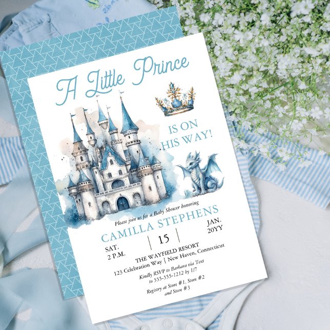 Invitation Un Petit Prince Est En Chemin De Boy Baby shower (Fit for royalty, this "A Little Prince Is On His Way" Boy Baby Shower is perfect for celebrating!)