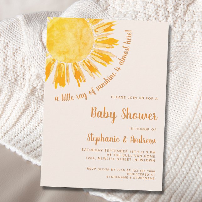 Invitation Un petit rayon de soleil Baby shower Couples (Créateur téléchargé)