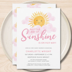 Invitation Un Petit Rayon De Soleil Est En Chemin Baby shower