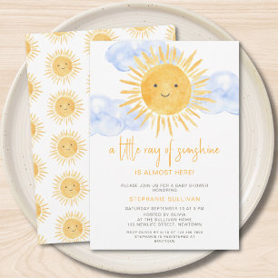 Invitation Un Petit Rayon de Soleil Nuage Baby Shower