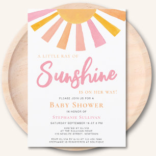 Invitation Un petit rayon du Baby shower de la fille Sunshine