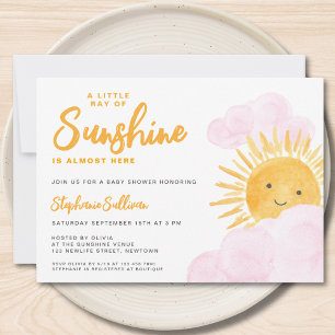 Invitation Un petit rayon du Baby shower de la fille Sunshine