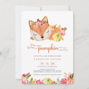 Invitation Un Petit Renard Citrouille Est En Route Baby showe