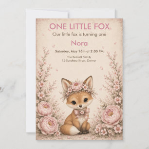 Invitation Un petit renard premier anniversaire - Animal de l