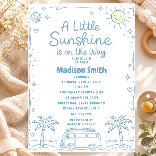 Invitation Un Petit Soleil Arrive Bientôt Baby Shower d'Été