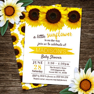 Invitation Un Petit Tournesol Est En Route ! Baby shower
