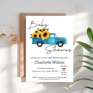Invitation Un Petit Tournesol Se Trouve Sur Le Chemin Du Baby