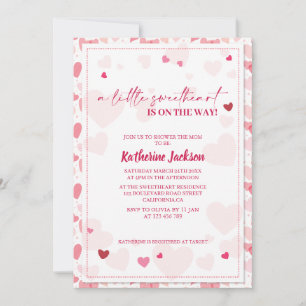 Invitation Un petit valentines un peu amoureuse baby shower d
