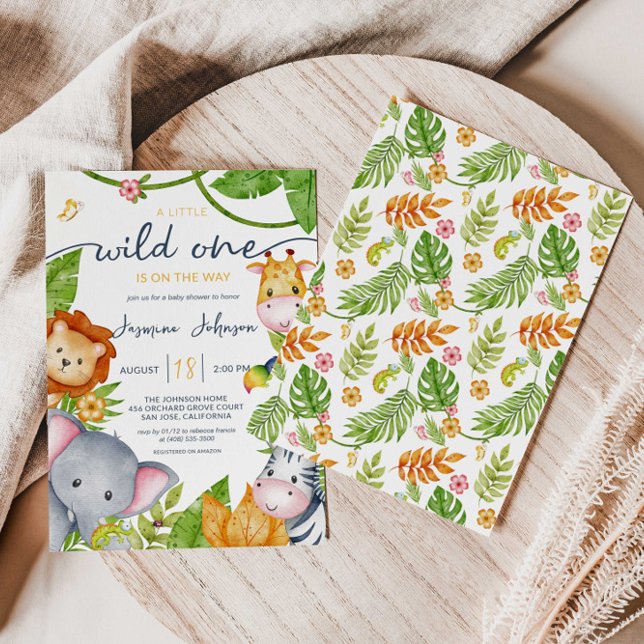 Invitation Un Petit Zoo Un Baby shower Animal De La Jungle Da (Créateur téléchargé)