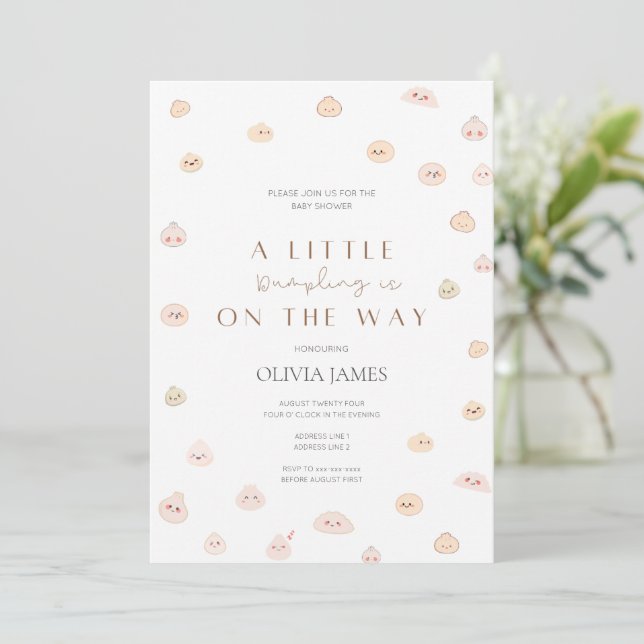Invitation Un peu de bousculade sur le chemin du baby shower (Debout devant)