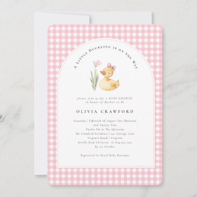 Invitation Un peu de canard est sur le chemin Baby shower de  (Devant)