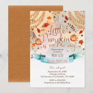 Invitation Un peu de Citrouille est sur le chemin Baby shower