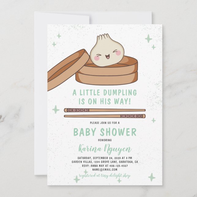 Invitation Un peu de dumping est sur son chemin Baby shower (Devant)