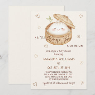Invitation Un peu de Dumpling est sur le chemin Baby shower