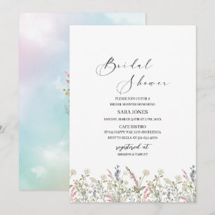 Invitation Un peu de fleur sauvage est en route aquarelle Bri