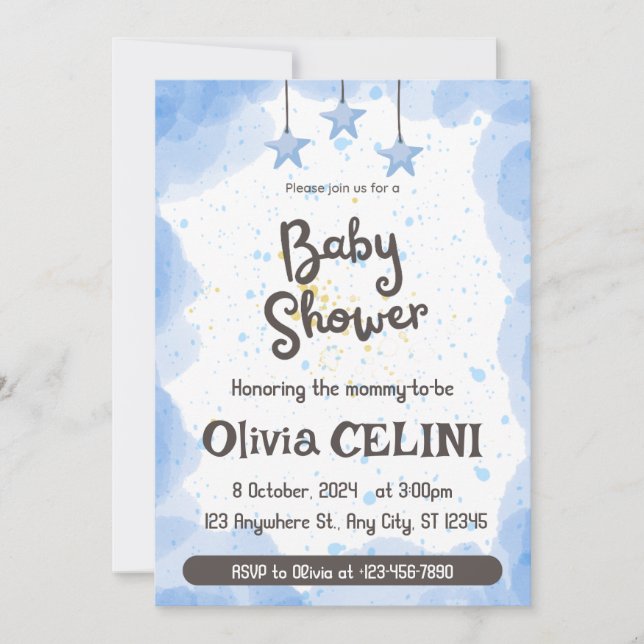 Invitation Un peu de joie : Baby shower d'aquarelle Invitatio (Devant)
