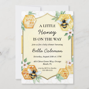 Invitation un peu de miel sur le chemin du baby shower