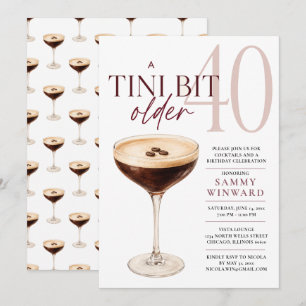 Invitation Un peu plus âgé Cocktail pour 40e anniversaire