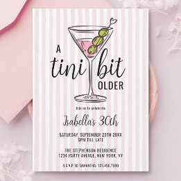 Invitation Un peu plus âgé Pink Martini Anniversaire