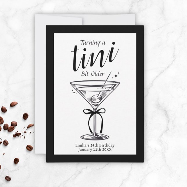 Invitation Un peu plus âgé - Thème Martini Classy (Tini Bit Older Martini Birthday Invitations)