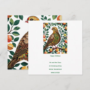 Invitation Un pochoir découpé représentant une perdrix dans u