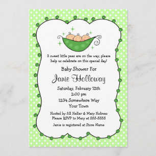 Invitation Un pois dans ma poitrine triplé le Baby shower