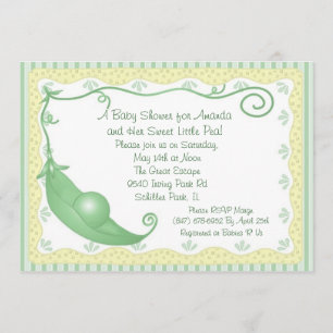 Invitation Un pois doux dans une douche pour bébé pod Invitat