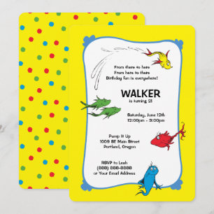 Invitation Un poisson deux poissons - premier anniversaire