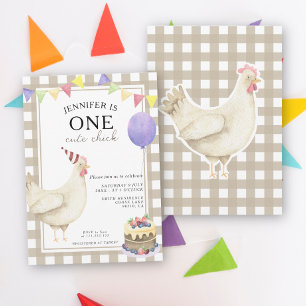 Invitation Un poussin mignon, première année, genre neutre
