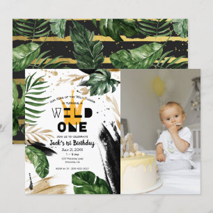 Invitation Un premier anniversaire sauvage  Couronne du roi d