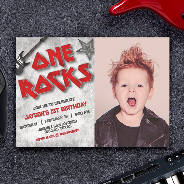 Invitation Un rocher avec paysage photo (One Rocks with Photo Landscape Invitation)