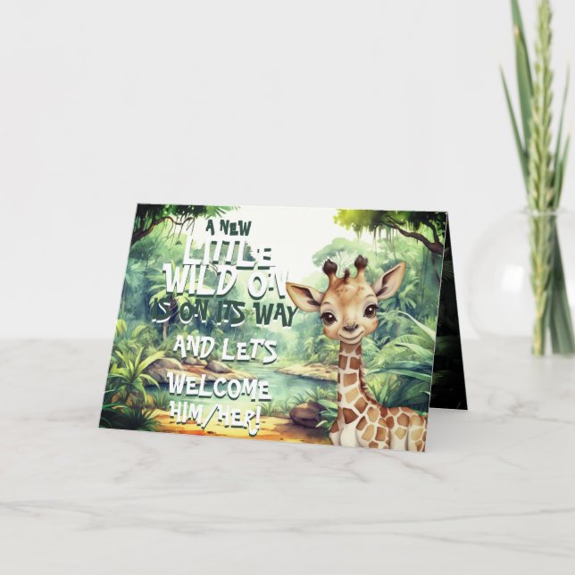 Invitation Un Safari floral sauvage Oasis Baby shower élégant (Devant)